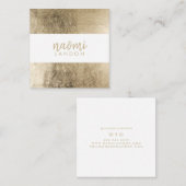 Elegant chique goud modern gestreept minimalistisc vierkante visitekaartje (Voorkant / Achterkant)