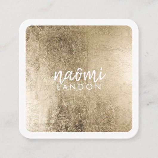 Elegant chique goud modern vierkant minimalistisch vierkante visitekaartje (Voorkant)