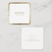 Elegant chique goud modern vierkant minimalistisch vierkante visitekaartje (Voorkant / Achterkant)