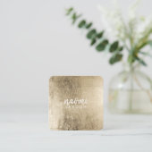Elegant chique goud modern vierkant minimalistisch vierkante visitekaartje (Staand voorkant)