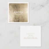 Elegant chique goud modern vierkant minimalistisch vierkante visitekaartje (Voorkant / Achterkant)