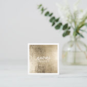 Elegant chique goud modern vierkant minimalistisch vierkante visitekaartje (Staand voorkant)