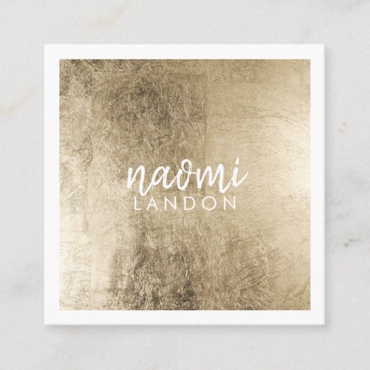 Elegant chique goud modern vierkant minimalistisch vierkante visitekaartje (Voorkant)