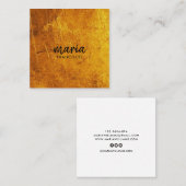 Elegant chique goud modern vierkant minimalistisch vierkante visitekaartje (Voorkant / Achterkant)