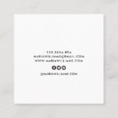 Elegant chique goud modern vierkant minimalistisch vierkante visitekaartje (Achterkant)