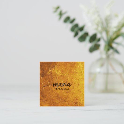 Elegant chique goud modern vierkant minimalistisch vierkante visitekaartje (Staand voorkant)