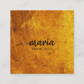 Elegant chique goud modern vierkant minimalistisch vierkante visitekaartje (Voorkant)