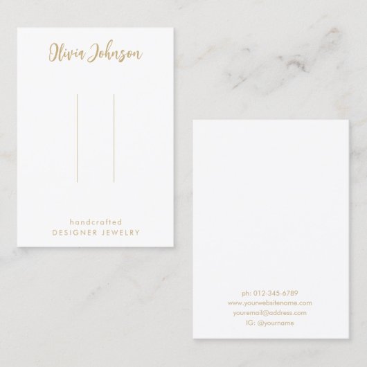 Elegant chique goud wit haar clip display visitekaartje (Voorkant / Achterkant)