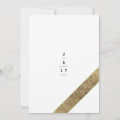 Elegant chique goud wit moderne streep glam bruilo kaart (Achterkant)