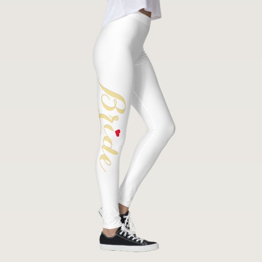 Elegant chique gouden bruid bruiloft vrijgezellenf leggings (Rechts)