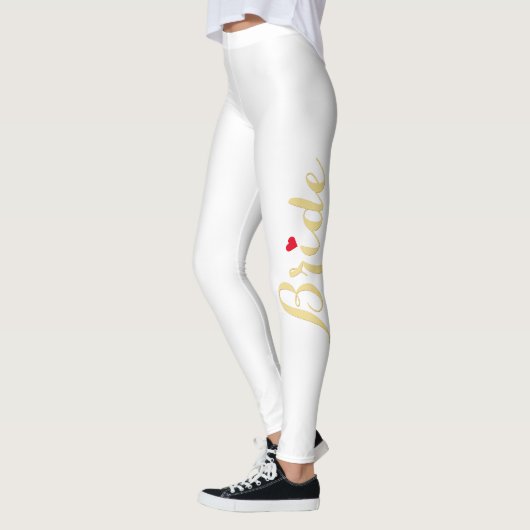 Elegant chique gouden bruid bruiloft vrijgezellenf leggings (Links)