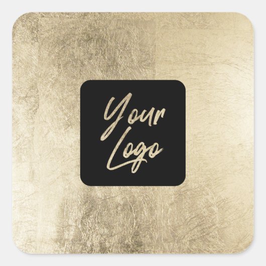Elegant chique gouden folie modern vierkant voeg u vierkante sticker (Voorkant)