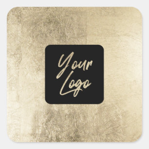 Elegant chique gouden folie modern vierkant voeg u vierkante sticker