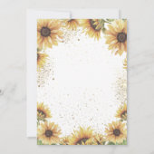 Elegant chique gouden kruis zonnebloemen doop kaart (Achterkant)