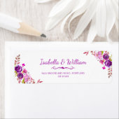 Elegant chique gouden Paarse bloemadres Etiket (Insitu)