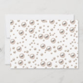 Elegant & Chique Gouden Parels en Prosecco Behuizi Kaart (Achterkant)