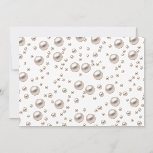 Elegant & Chique Gouden Parels en Prosecco Behuizi Kaart (Achterkant)