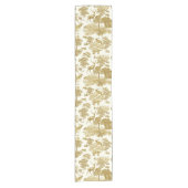 Elegant chique gouden tegel herten bos korte tafelloper (Voorkant)