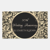 Elegant chique gouden wervelingen Jubileum Rechthoekige Sticker (Voorkant)