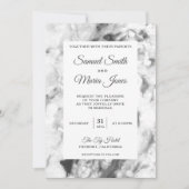Elegant chique grijs wit marmer bruiloft uitnodigi kaart (Voorkant)