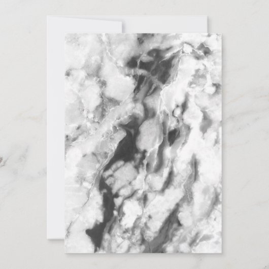 Elegant chique grijs wit marmer bruiloft uitnodigi kaart (Achterkant)