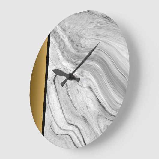 Elegant chique grijs zwart wit goud marmeren patro grote klok (Hoek)