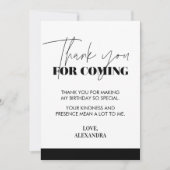 Elegant chique handgeschreven zwart en wit bedankkaart (Voorkant)