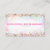 Elegant chique holografisch iriserend Roos goud Visitekaartje (Voorkant)