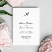 Elegant chique Initiaal Classic Monogram bruiloft Kaart