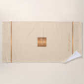 Elegant chique ivoor goud moderne monogram strepen strandlaken (Voorkant)