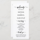 Elegant chique kalligrafie script bruiloft ceremon programmakaart (Voorkant / Achterkant)