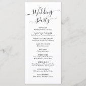 Elegant chique kalligrafie script bruiloft ceremon programmakaart (Achterkant)