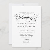 Elegant chique kalligrafie script bruiloft kaart (Voorkant)