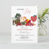 Elegant & chique kerstcocktail party kaart (Staand voorkant)