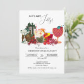 Elegant & chique kerstcocktail party kaart (Staand voorkant)