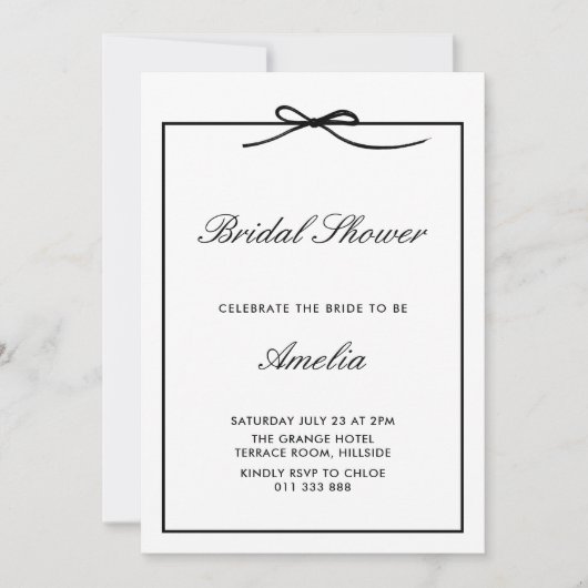 Elegant chique klassieke zwarte boog Vrijgezellenf Kaart (Voorkant)