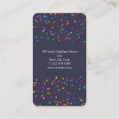 Elegant Chique Kleurrijke Confetti Visitekaartje (Achterkant)