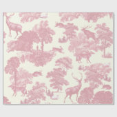 Elegant chique licht roze toile herten bos cadeaupapier (Vlak)