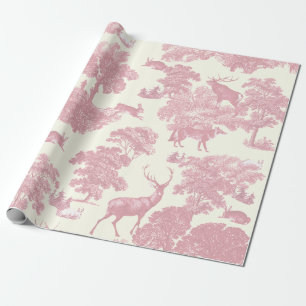 Elegant chique licht roze toile herten bos cadeaupapier