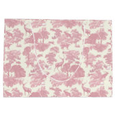 Elegant chique licht roze toile herten bos groot cadeauzakje (Achterkant)