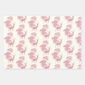 Elegant chique licht roze toile herten bos inpakpapier vel (Voorkant 3)