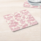 Elegant chique licht roze toile herten bos kartonnen onderzetters (Schuin)