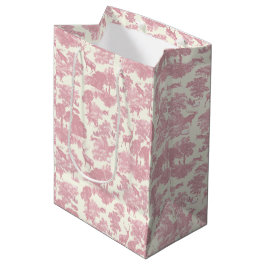 Elegant chique licht roze toile herten bos medium cadeauzakje