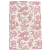 Elegant chique licht roze toile herten bos medium cadeauzakje (Voorkant)