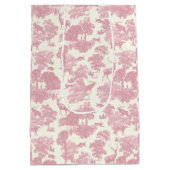 Elegant chique licht roze toile herten bos medium cadeauzakje (Achterkant)