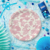 Elegant chique licht roze toile herten bos papieren bordje (Feest)