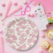 Elegant chique licht roze toile herten bos papieren bordje (Feest)