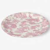 Elegant chique licht roze toile herten bos papieren bordje (Gekanteld)