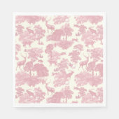 Elegant chique licht roze toile herten bos servet (Voorkant)