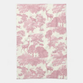 Elegant chique licht roze toile herten bos theedoek (Verticaal)
